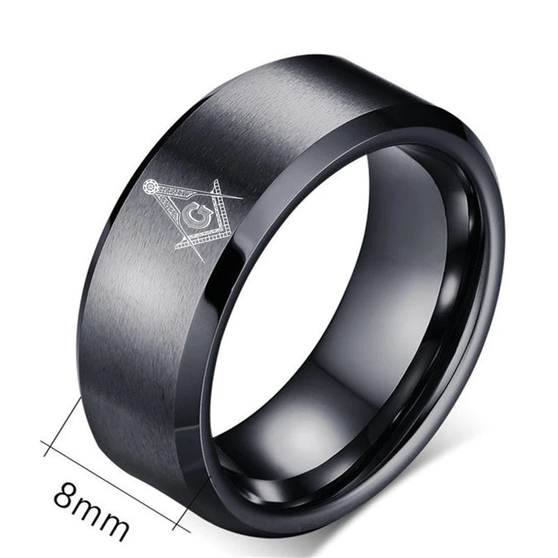 Master Mason Blue Lodge Masonic Tungsten Ring - Various Color