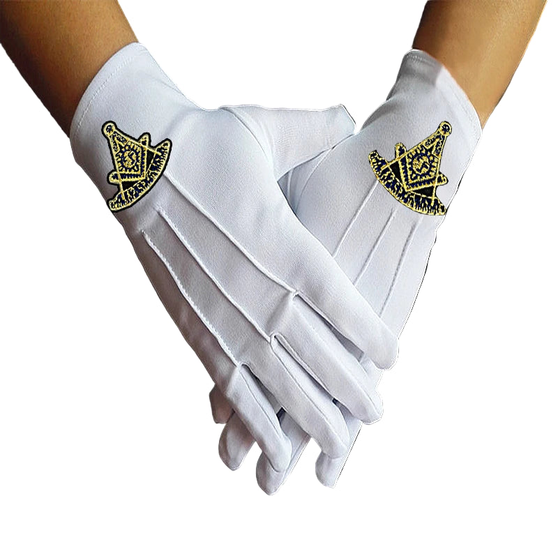 Past Master Freemasonry High Quality Embroidered Regalia Gloves