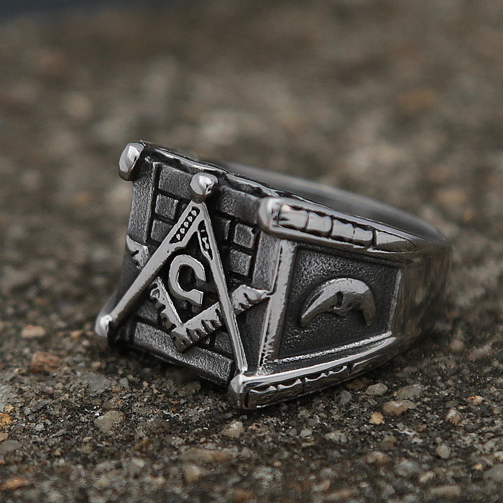 Master Mason Blue Lodge Masonic Stainless Steel Ring - Various Color