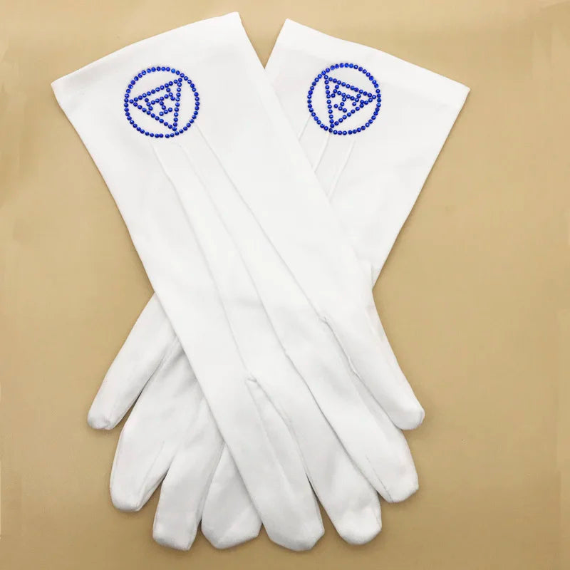 Council Masonic High Quality Rhinestone Gloves - Various Color
