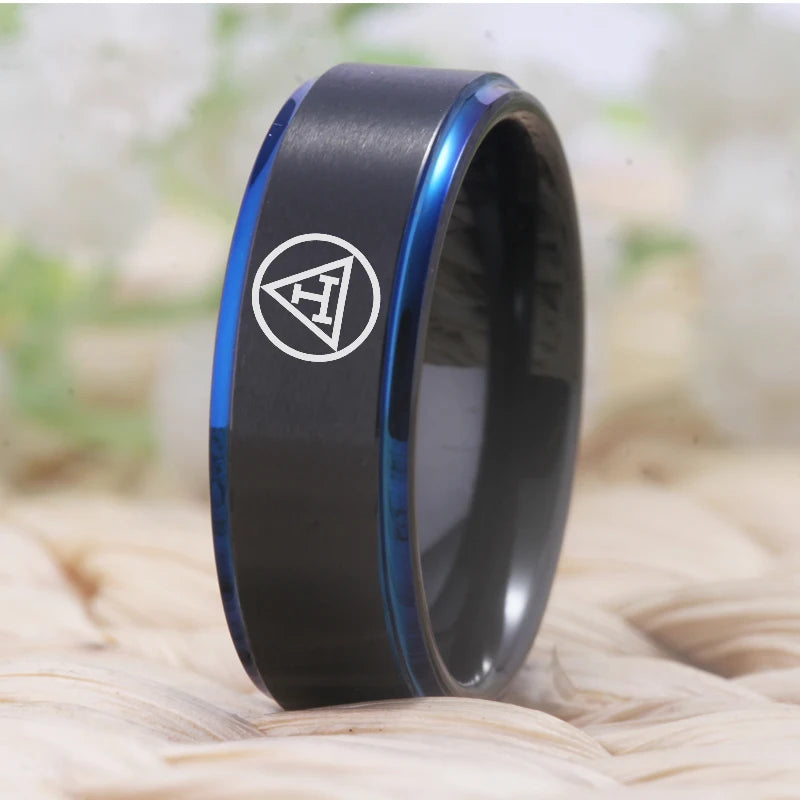 Royal Arch Masonic TUNGSTEN Ring - Black