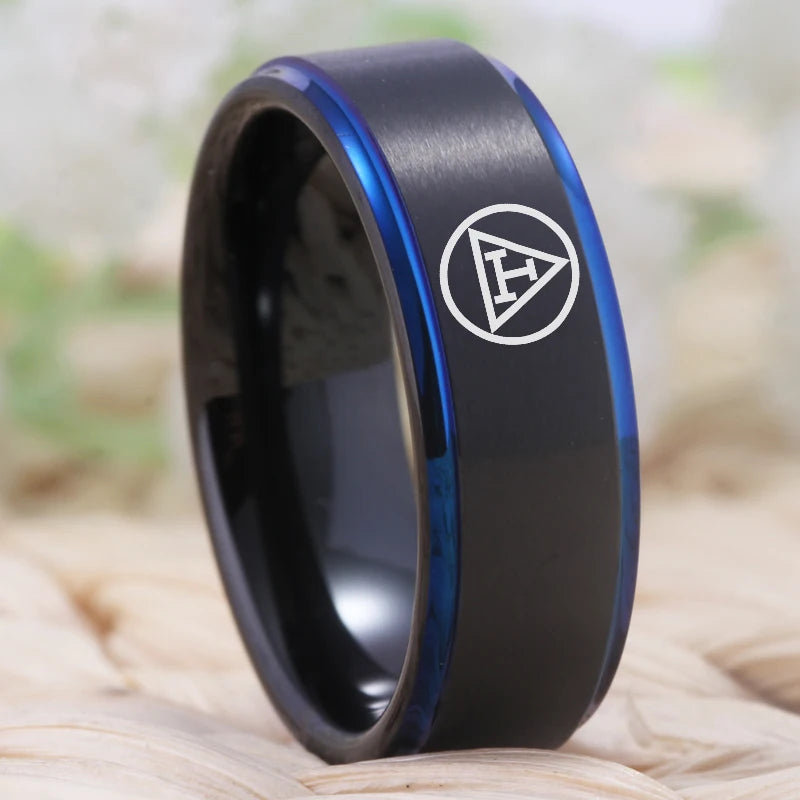 Royal Arch Masonic TUNGSTEN Ring - Black