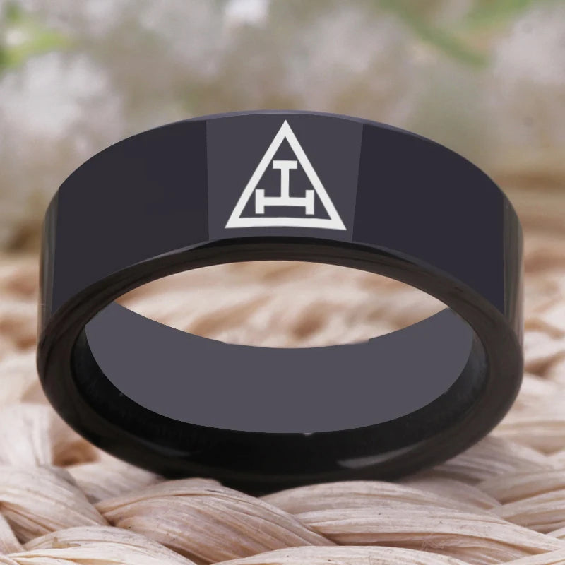 Royal Arch Masonic TUNGSTEN Ring - Black
