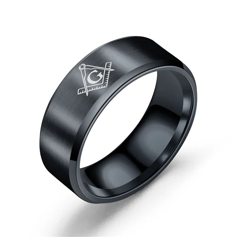 Master Mason Blue Lodge Masonic Tungsten Ring - Various Color