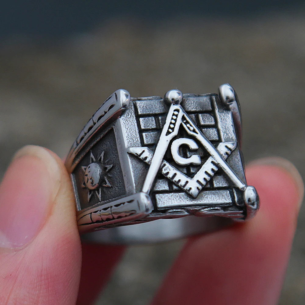 Master Mason Blue Lodge Masonic Stainless Steel Ring - Various Color