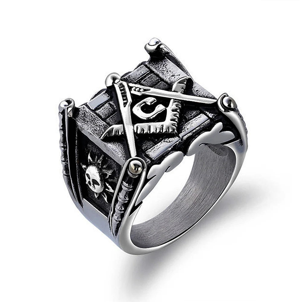 Master Mason Blue Lodge Masonic Stainless Steel Ring - Various Color