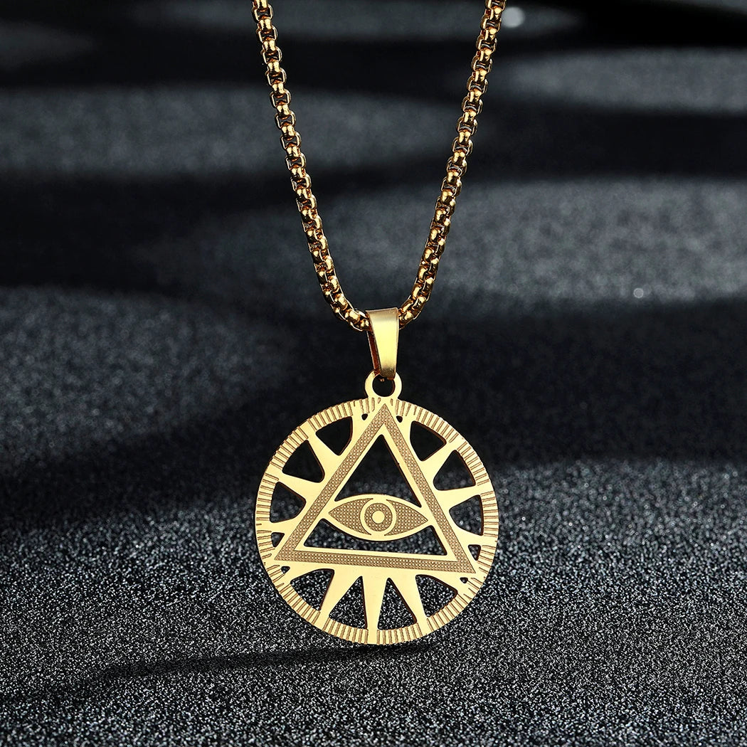 All-Seeing-Eye Masonic Necklace - Various Color