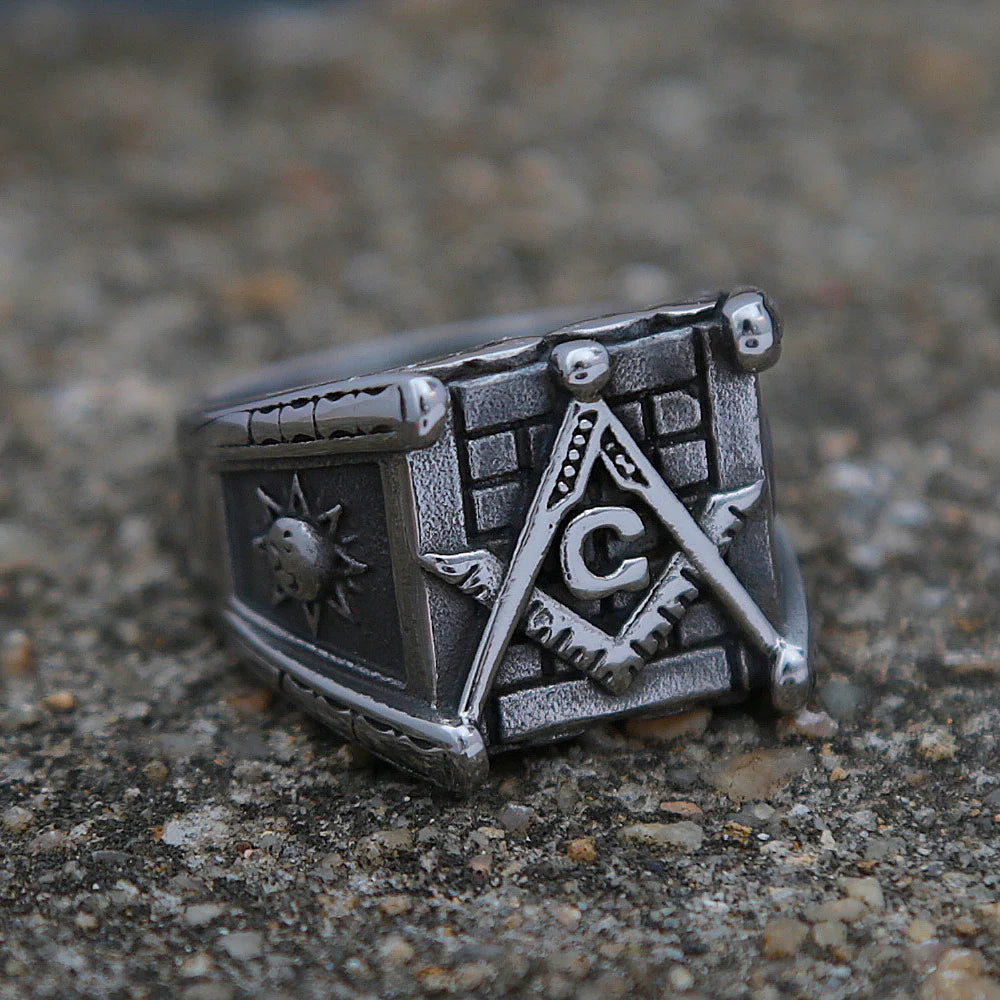 Master Mason Blue Lodge Masonic Stainless Steel Ring - Various Color