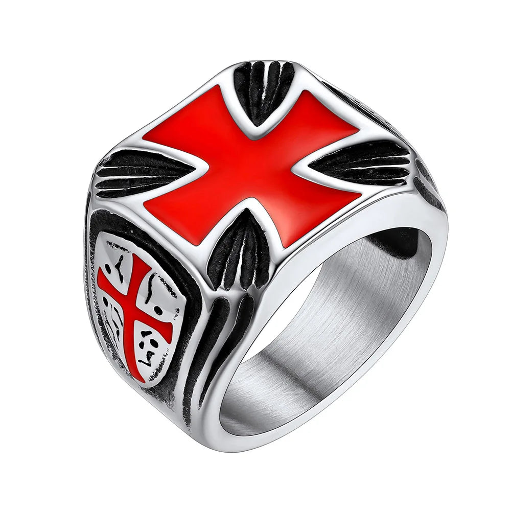 Knights of Malta Masonic Stainless Steel Ring - Various Color
