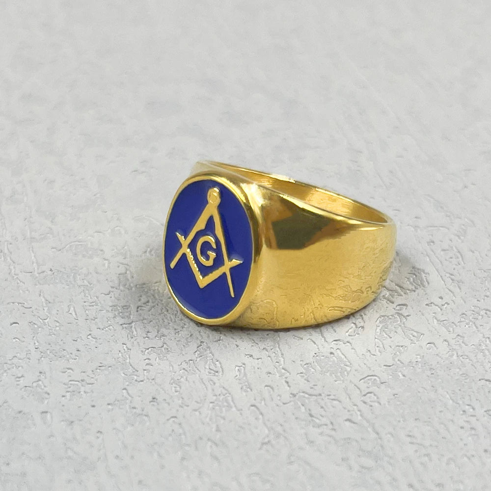Master Mason Blue Lodge Masonic Stainless Steel Ring - Various Color