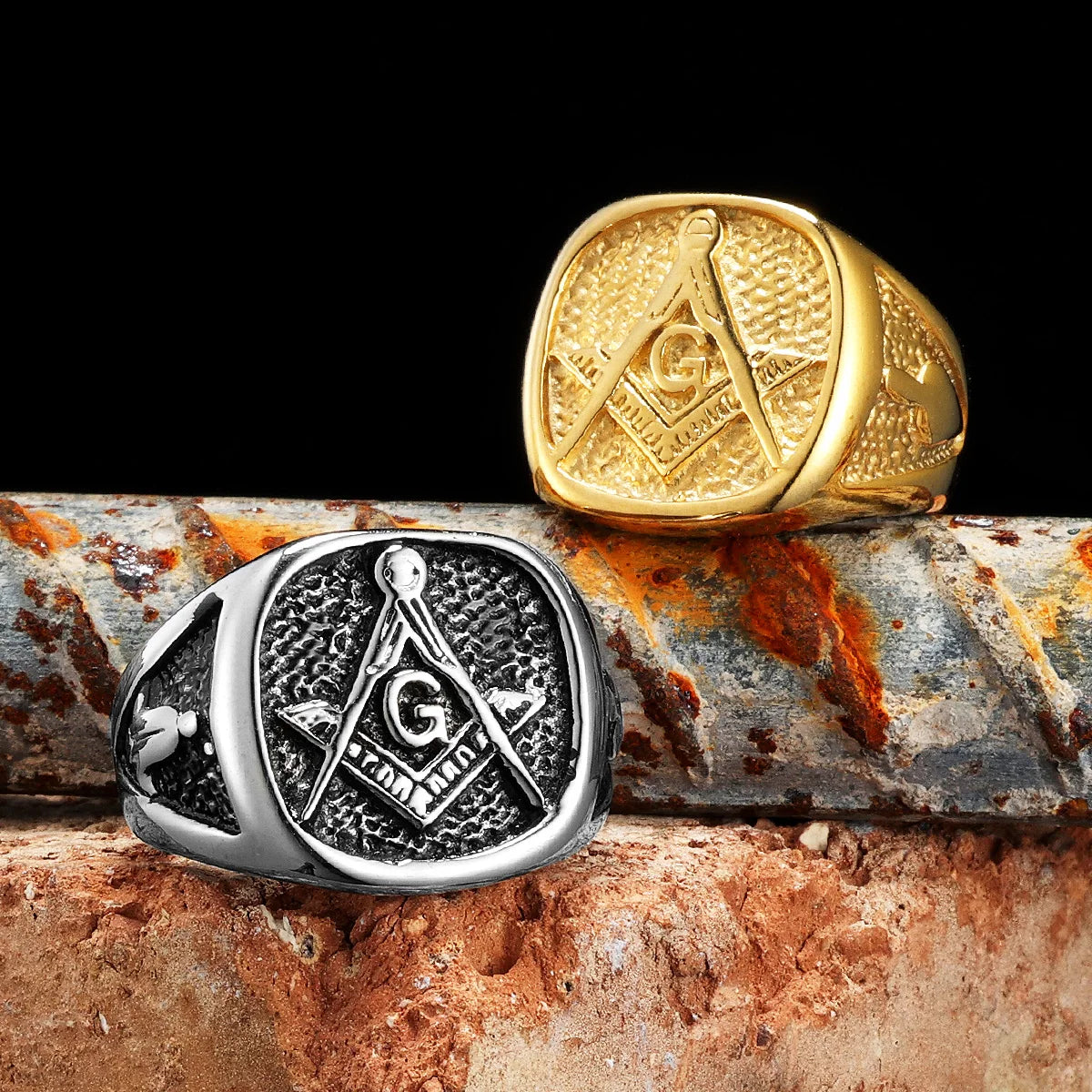 Master Mason Blue Lodge Masonic Stainless Steel Ring - Various Color