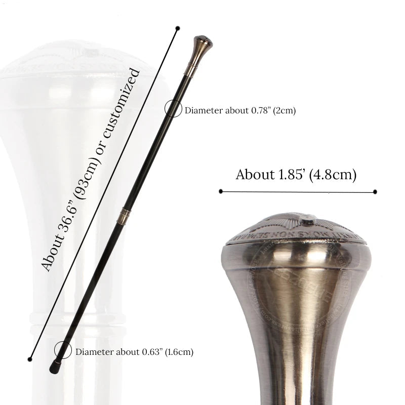 Master Mason Golden White Freemasonry Walking Cane - Size 92cm