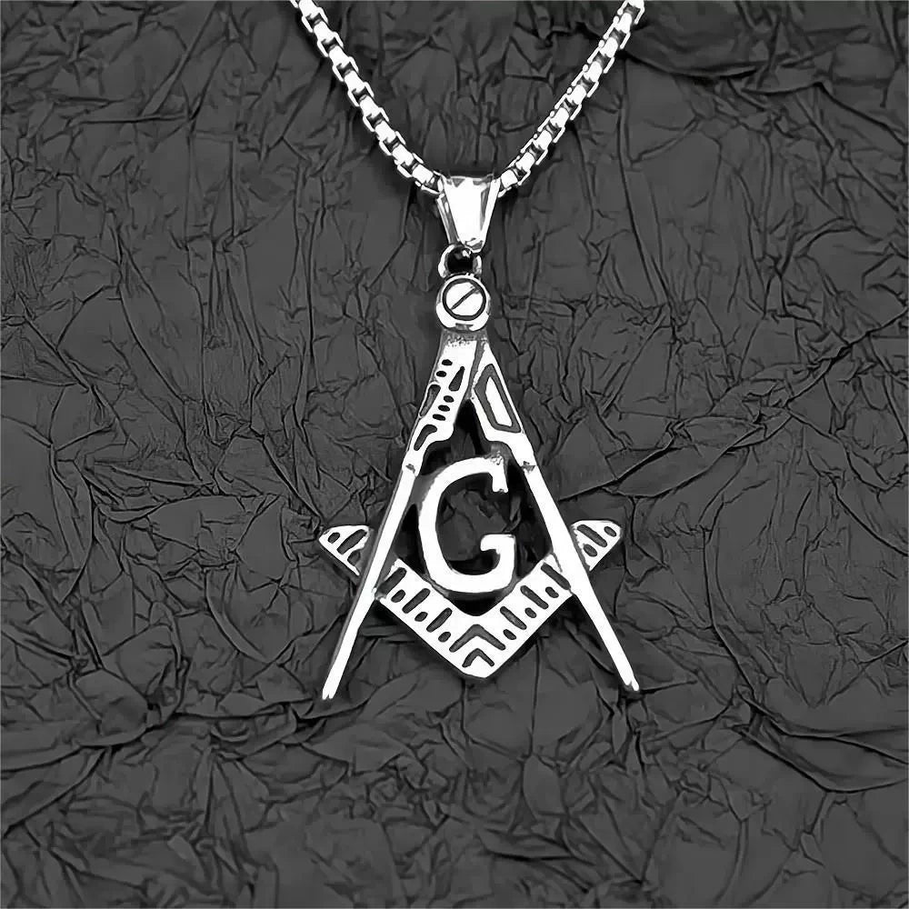 Master Mason Blue Lodge Masonic Necklace - Silver