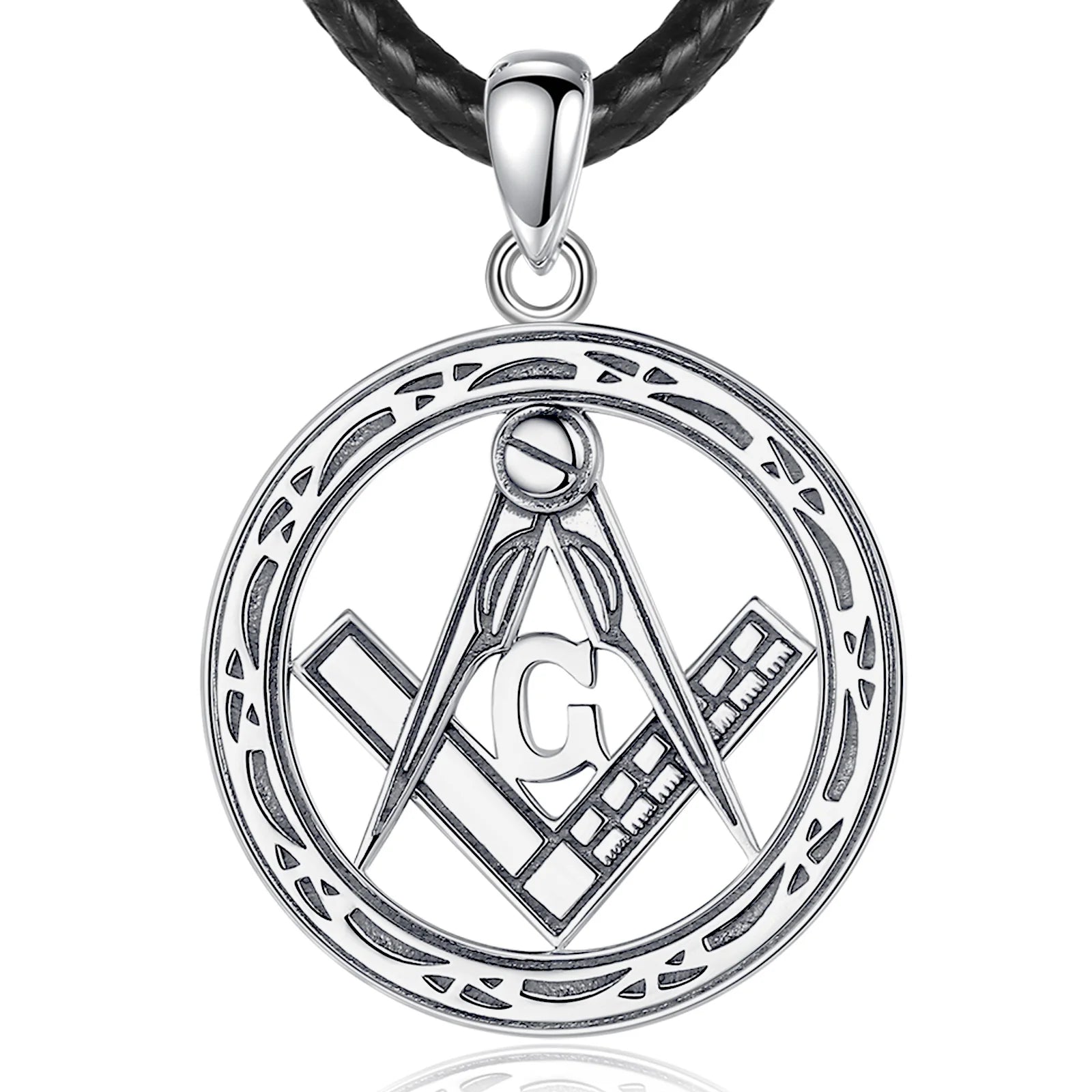 Master Mason Blue Lodge Masonic Necklace - Silver