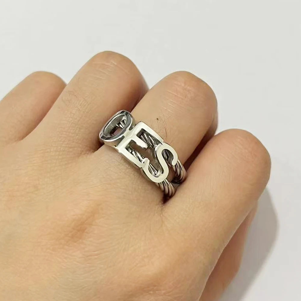 Order Of Eastern Star OES Masonic Stainless Steel Ring - Silver