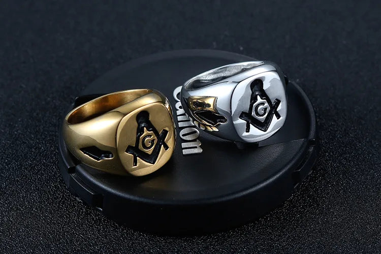 Master Mason Blue Lodge Masonic Stainless Steel Ring - Various Color