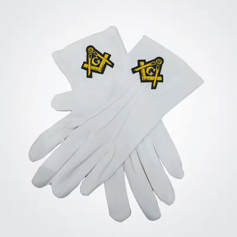 Master Mason Freemasonry High Quality Embroidered Regalia Gloves