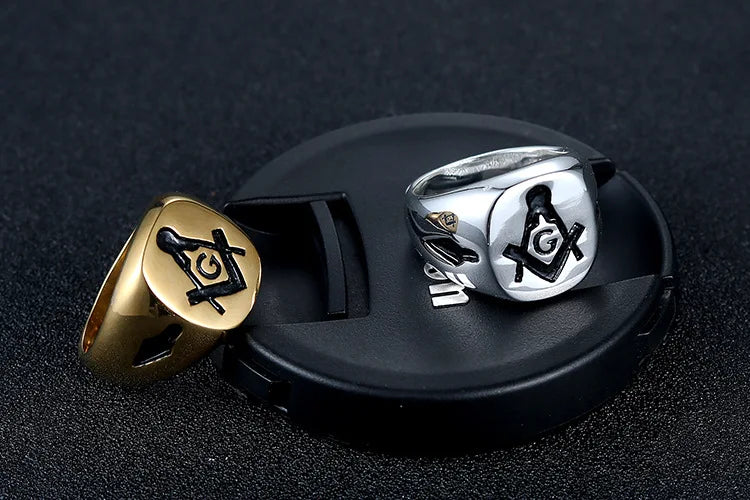 Master Mason Blue Lodge Masonic Stainless Steel Ring - Various Color