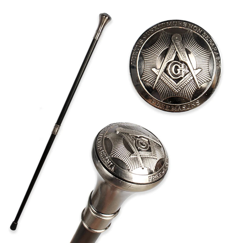 Master Mason Golden White Freemasonry Walking Cane - Size 92cm