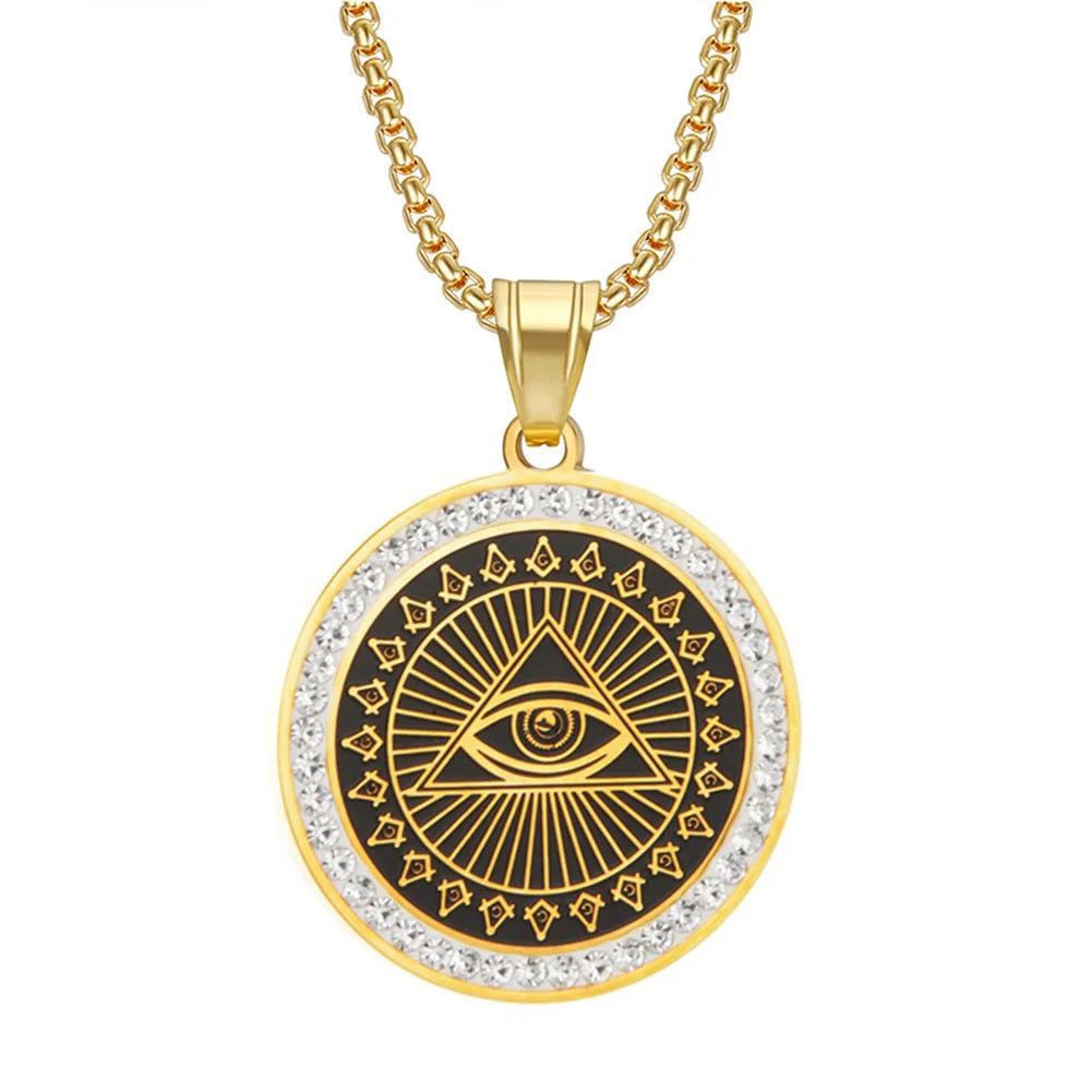 All-Seeing Eye Masonic Necklace - Gold