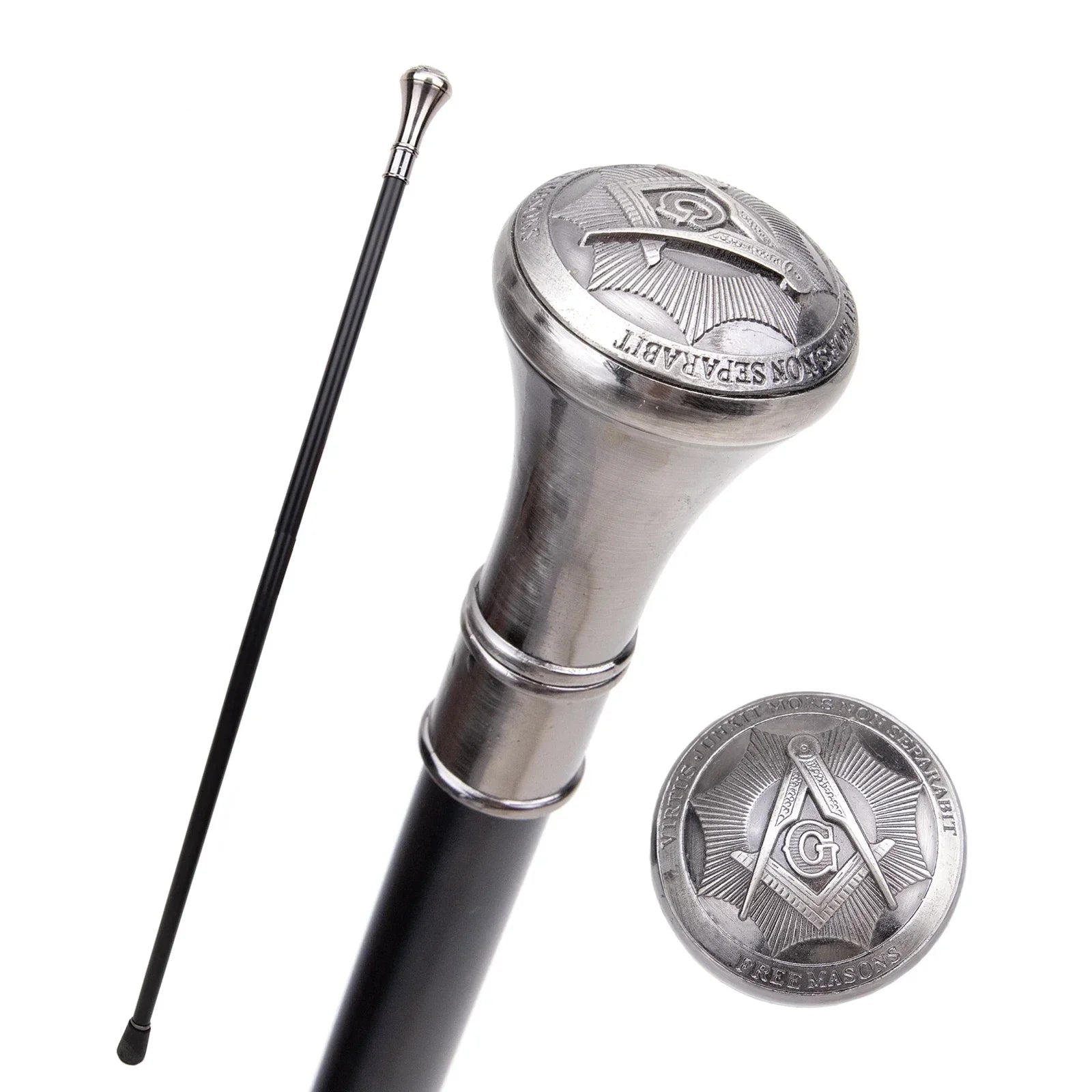 Master Mason Gray Freemasonry Walking Cane - Size 93cm