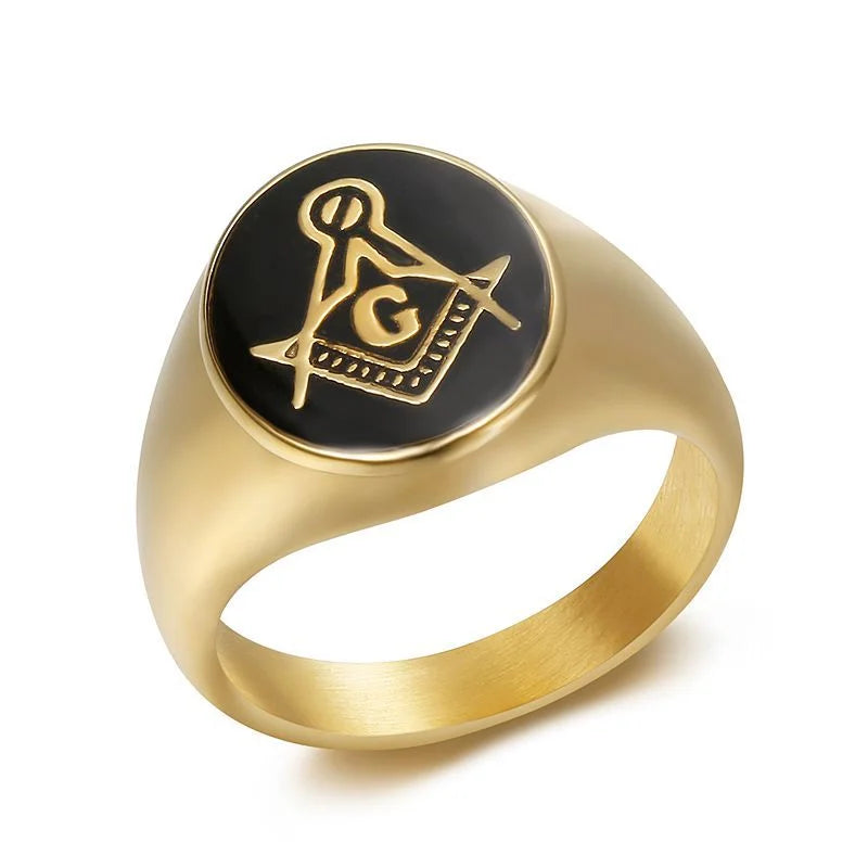 Master Mason Blue Lodge Masonic Stainless Steel Ring - Various Color