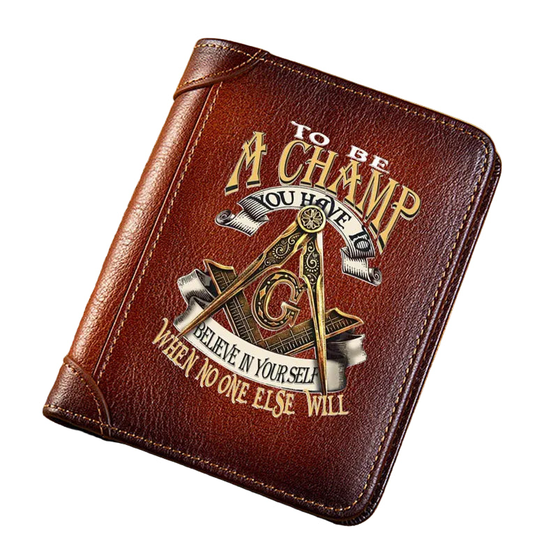 Master Mason Blue Lodge Masonic Genuine Leather Wallet