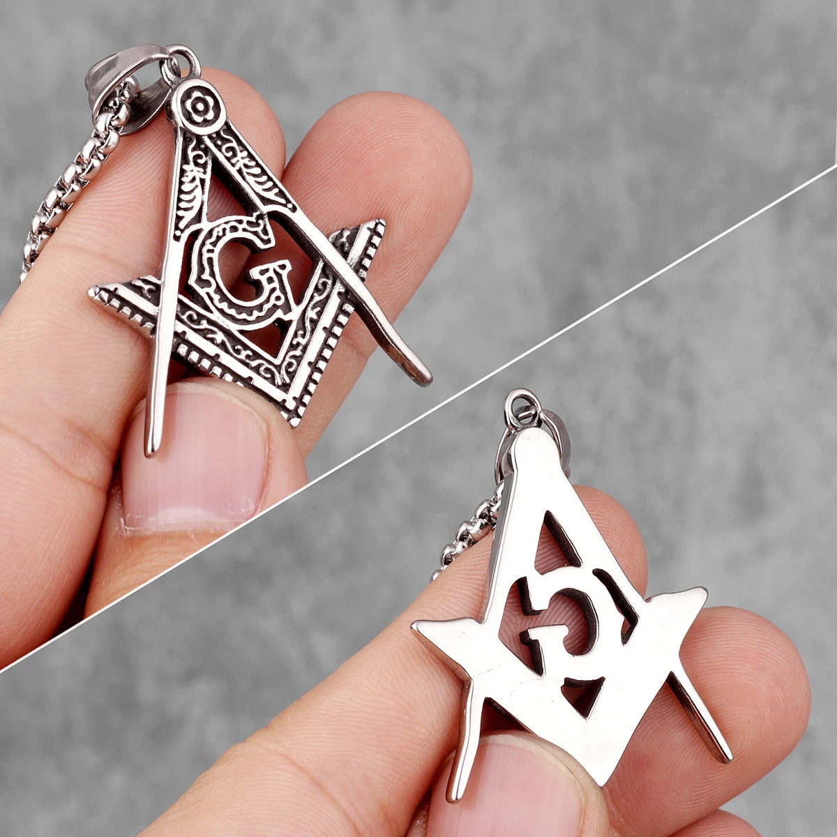 Master Mason Blue Lodge Masonic Necklace - Silver