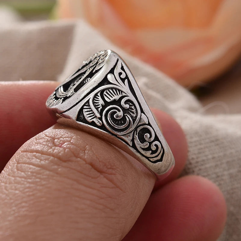 Master Mason Blue Lodge Masonic Stainless Steel Ring - Silver