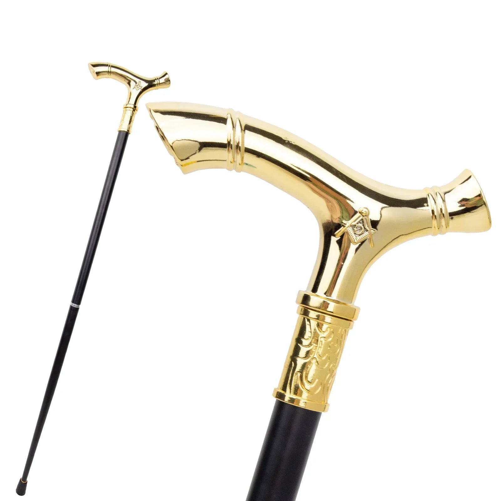Master Mason Golden Freemasonry Walking Cane - Size 93cm
