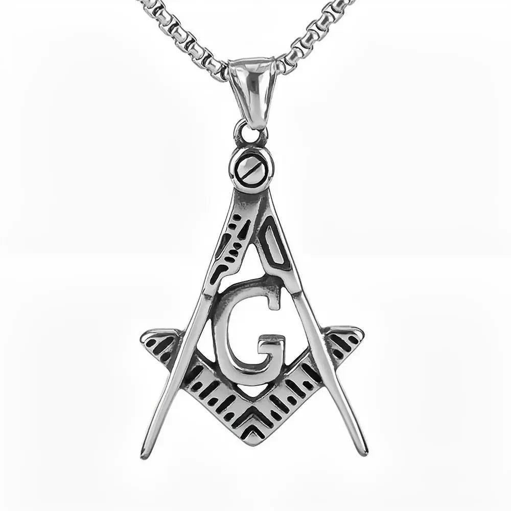 Master Mason Blue Lodge Masonic Necklace - Silver