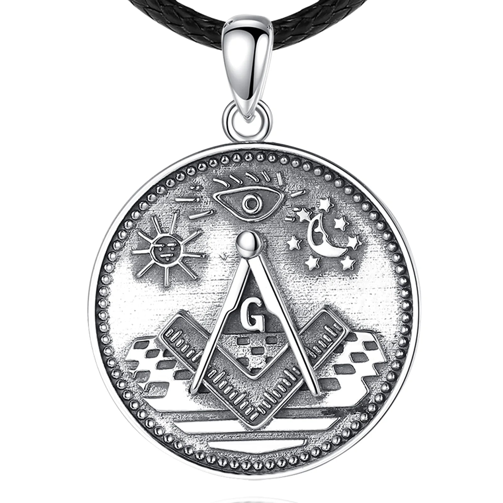 Master Mason Blue Lodge Masonic Necklace - Silver