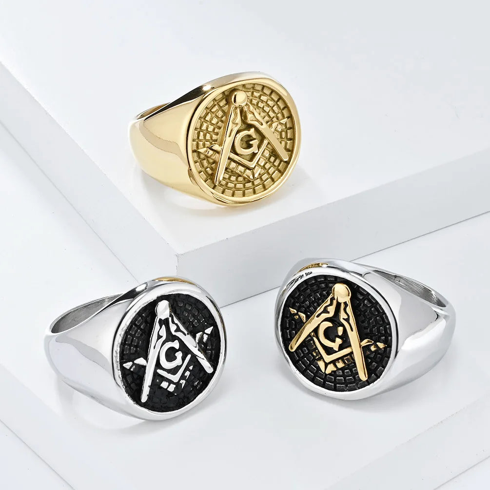 Master Mason Blue Lodge Masonic Stainless Steel Ring - Various Color