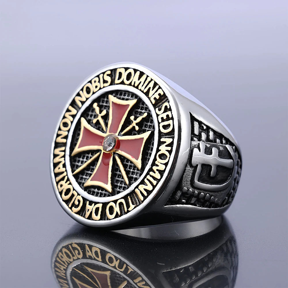 Knights Templar Masonic Stainless Steel Ring - Various Color