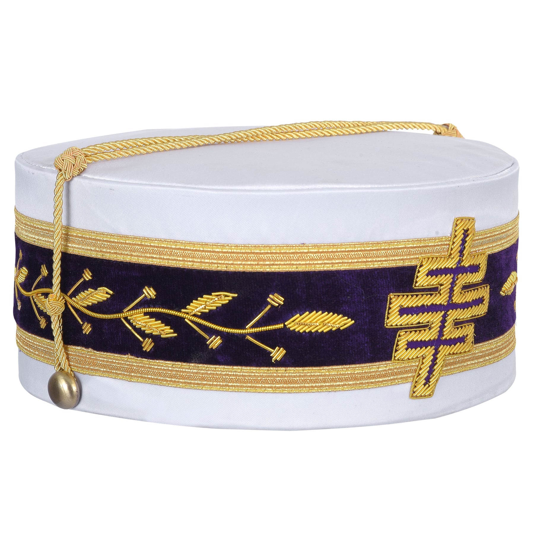 Past Most Eminent Grand Master Knights Templar Crown Cap – Purple Velvet & White