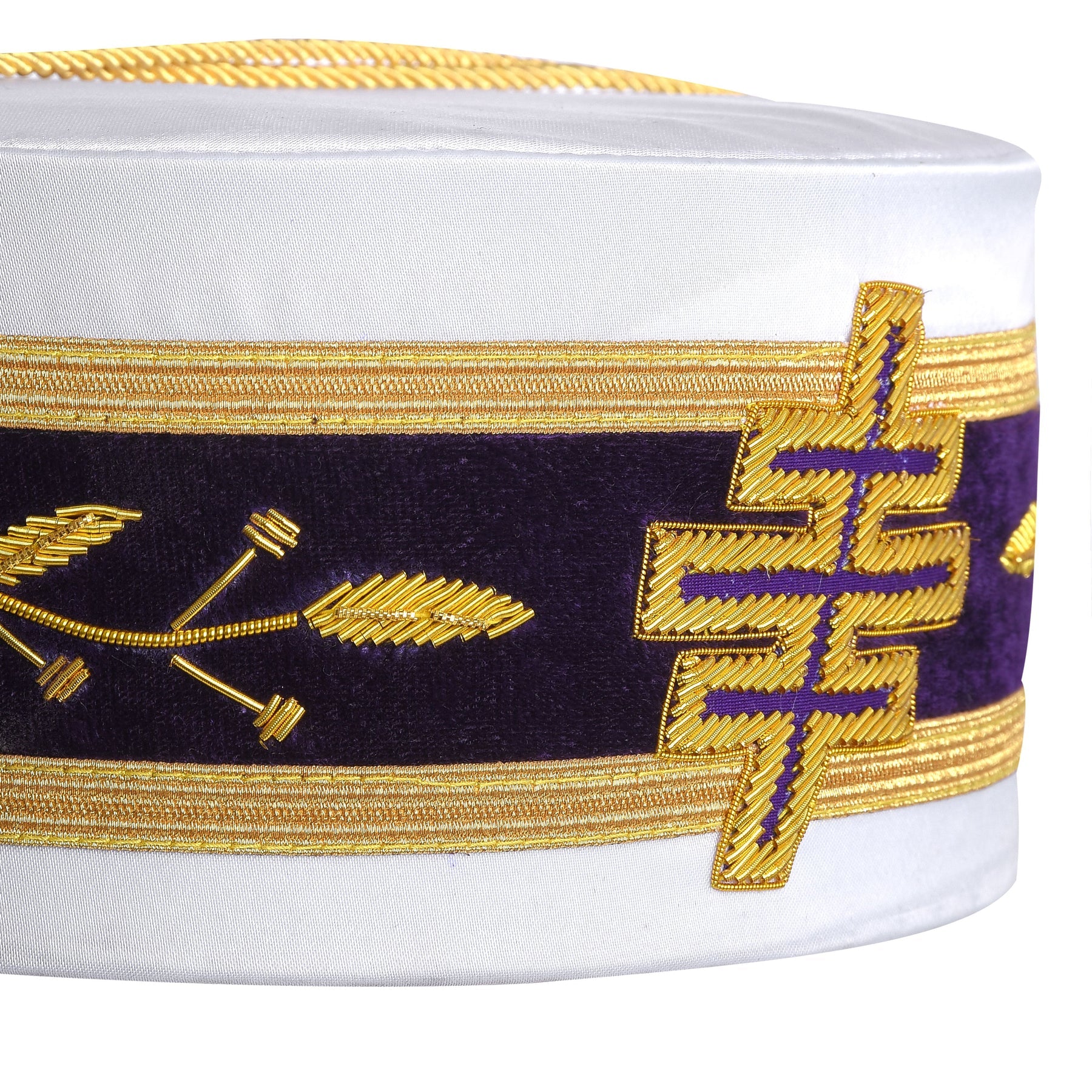 Past Most Eminent Grand Master Knights Templar Crown Cap – Purple Velvet & White