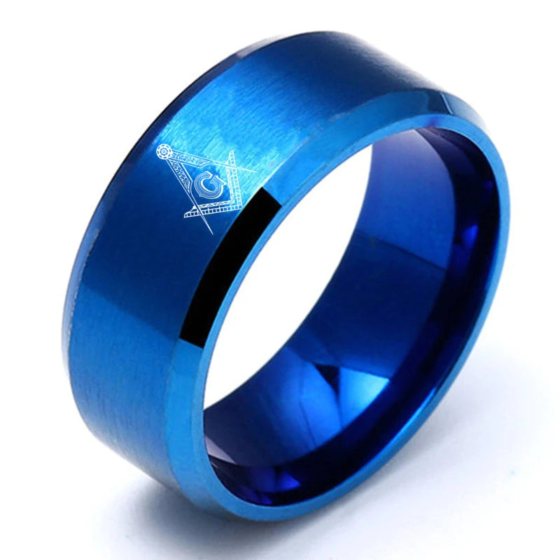 Master Mason Blue Lodge Masonic Tungsten Ring - Various Color