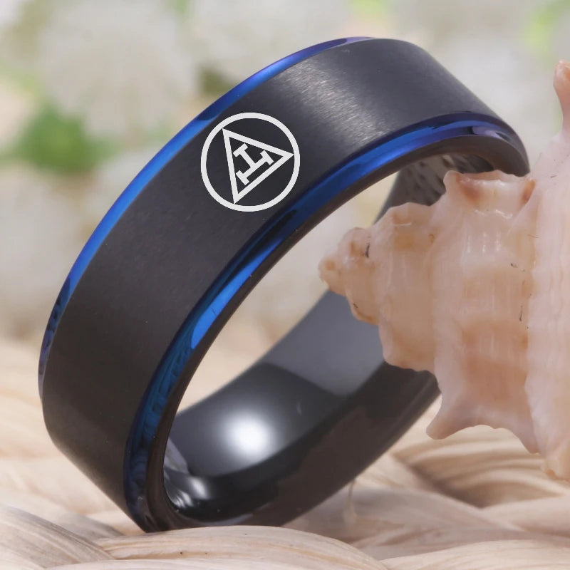 Royal Arch Masonic TUNGSTEN Ring - Black