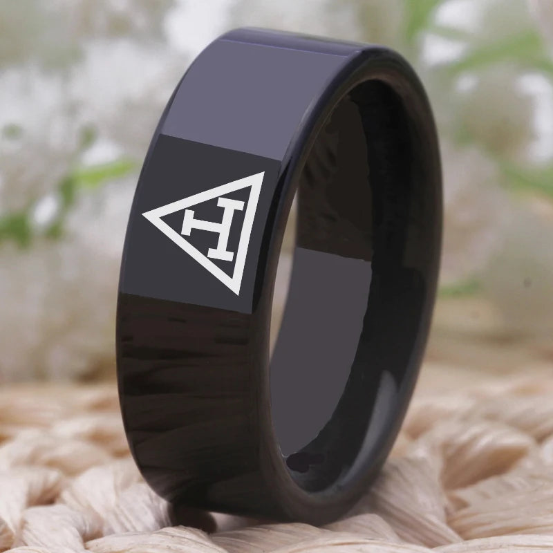 Royal Arch Masonic TUNGSTEN Ring - Black