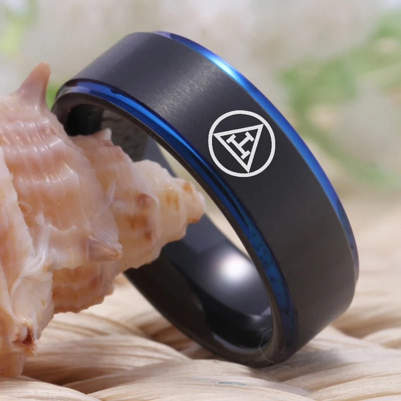 Royal Arch Masonic TUNGSTEN Ring - Black