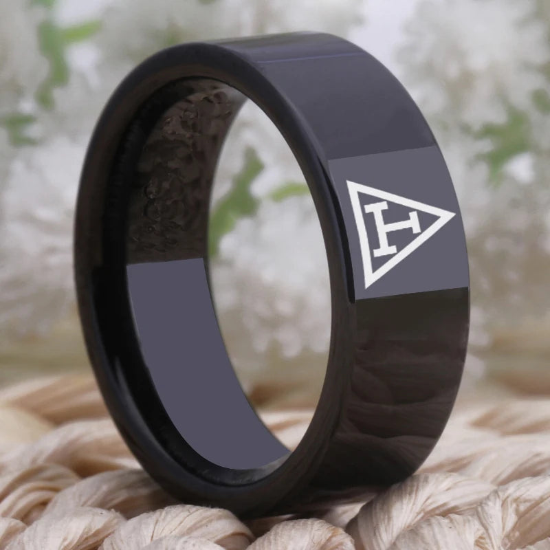 Royal Arch Masonic TUNGSTEN Ring - Black