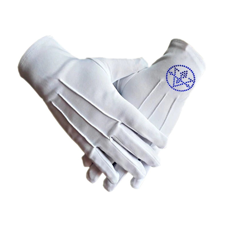 Council Masonic High Quality Rhinestone Gloves - Various Color