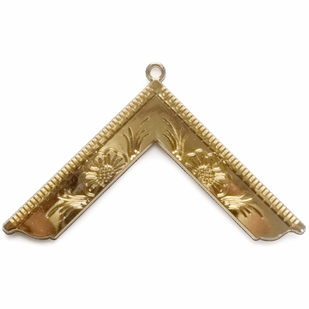 Worshipful Master Blue Lodge Masonic Collar Jewel – Gold Metal