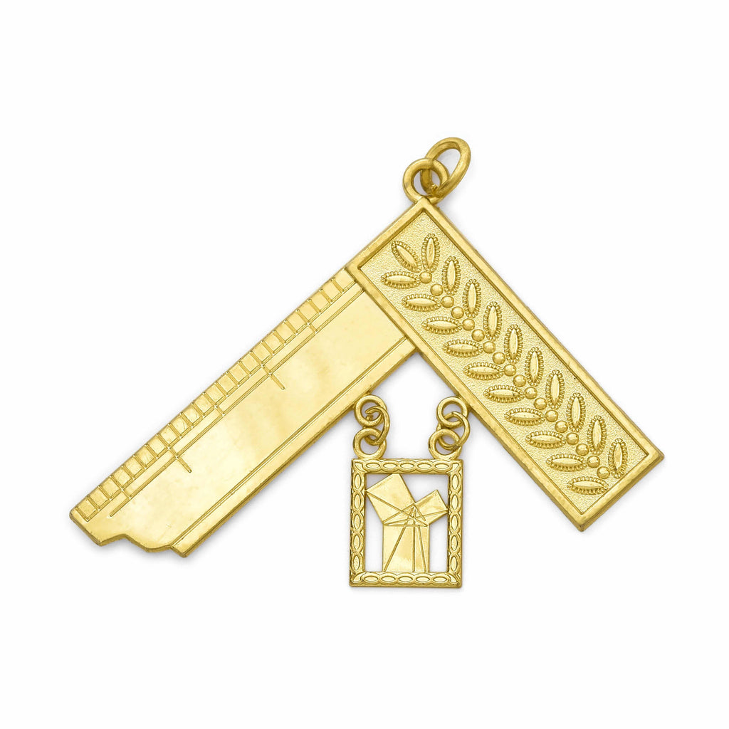 Past Master Craft English Regulation Masonic Collar Jewel - Gold Coated Euclid’s 47th Problem