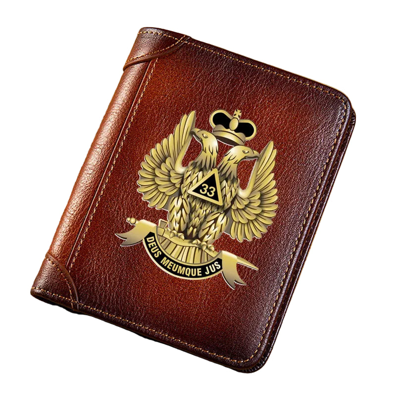 Scottish Rite 33 Degree Masonic Genuine Leather Wallet