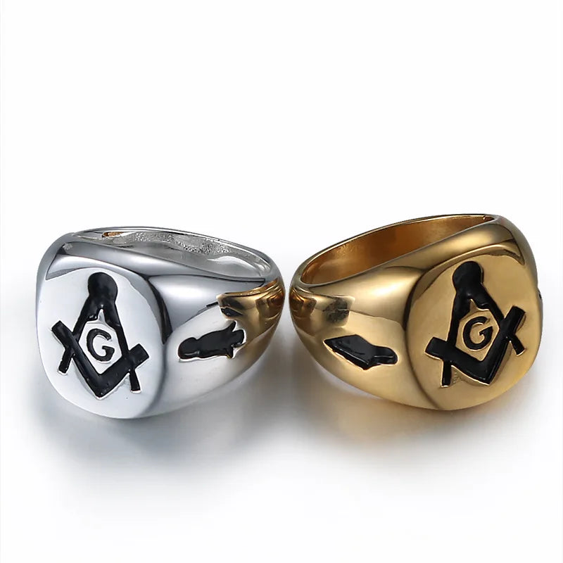 Master Mason Blue Lodge Masonic Stainless Steel Ring - Various Color