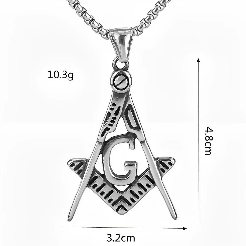 Master Mason Blue Lodge Masonic Necklace - Silver