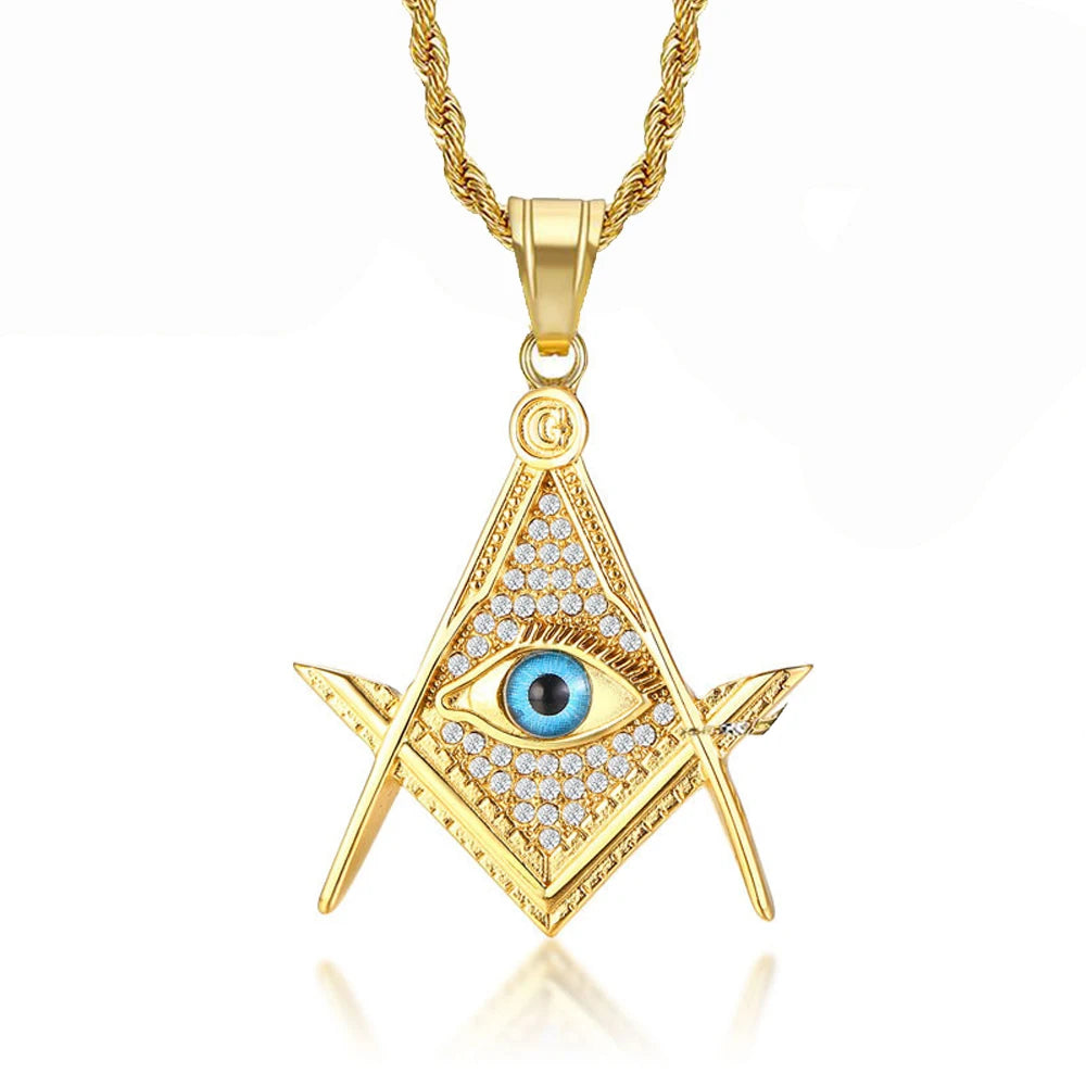 All-seeing Eye Masonic Necklace - Gold