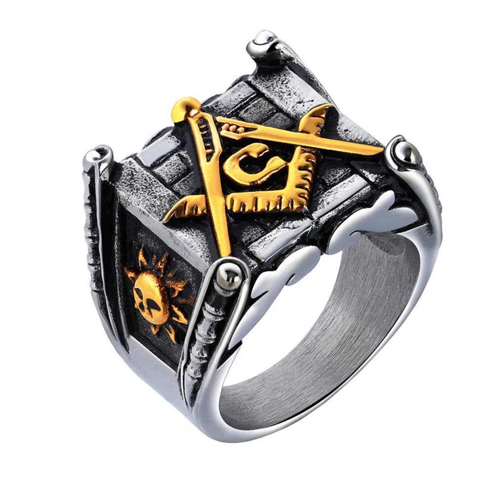 Master Mason Blue Lodge Masonic Stainless Steel Ring - Various Color