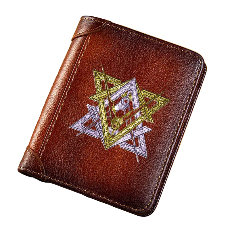 Grand Master Blue Lodge Masonic Genuine Leather Wallet